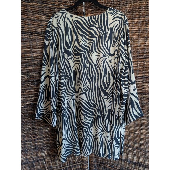 Soft Surroundings Zella Topper Zebra Print Lightweight Jacket 1X Safari Bohemian - Picture 2 of 8